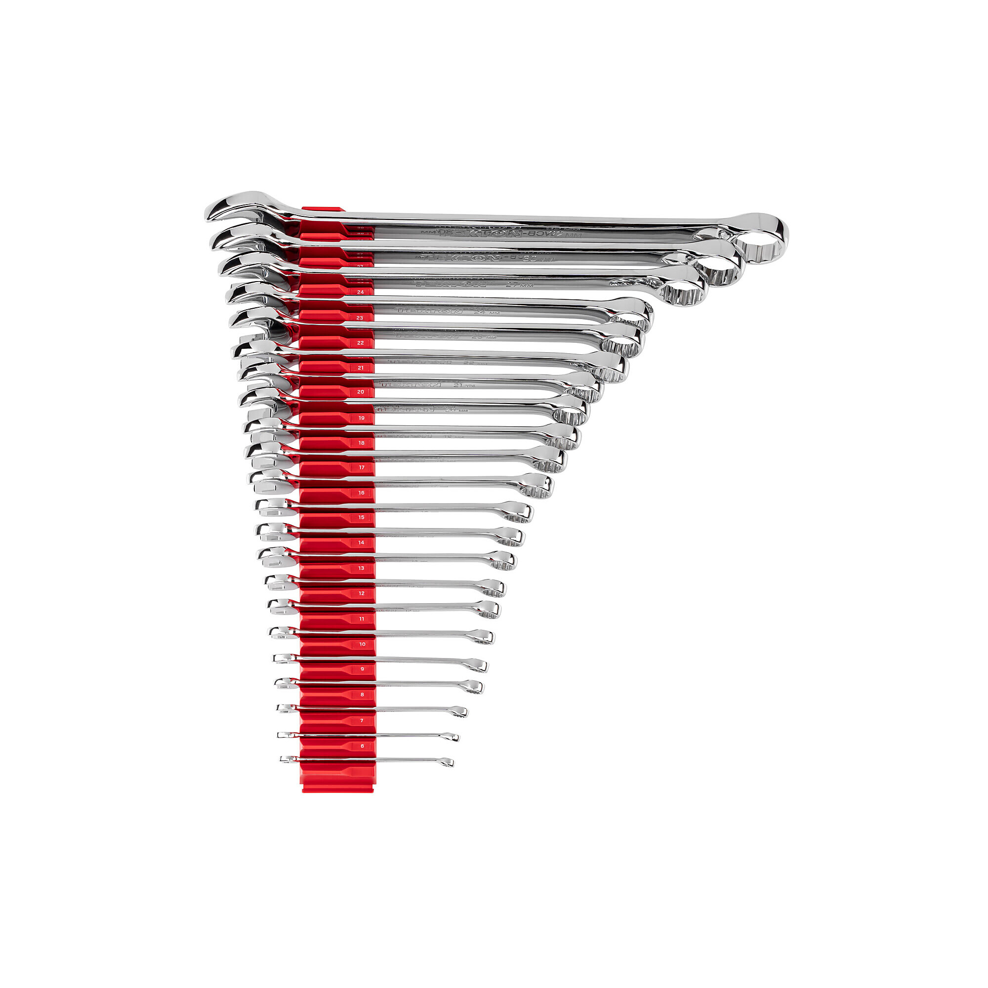 TEKTON Combination Wrench Set with Modular Organizers, 22-Piece (6 - 32 mm, Common Sizes) | WCB95204